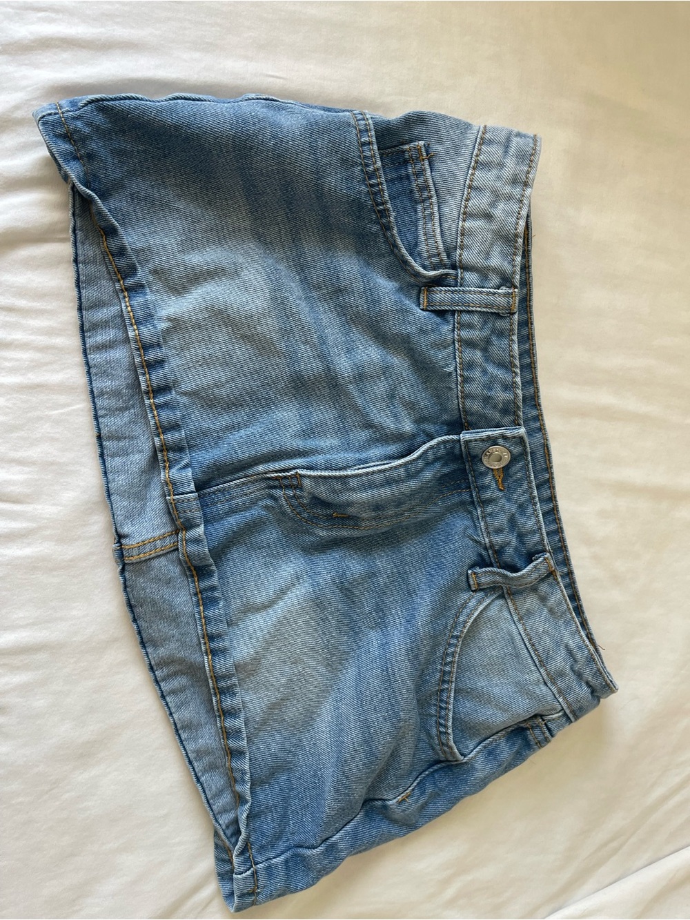 SHEIN Light Blue Denim Mini Skirt